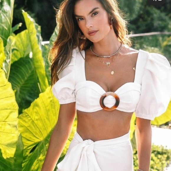 patbo linen puff sleeve top